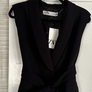 Zara Belted Tuxedo Vest